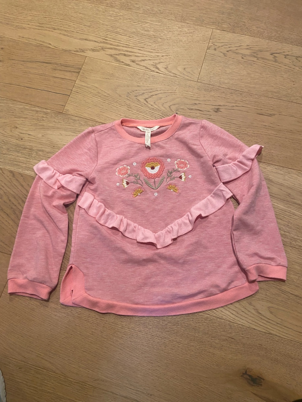 Matilda Jane Pink Floral Ruffle Sweatshirt